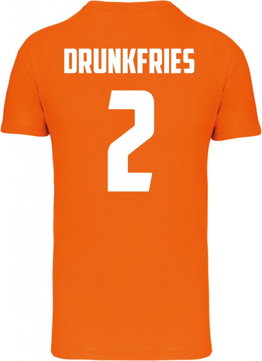 T-shirt Drunkfries 2 | Oranje Holland Shirt | WK 2022 Voetbal | Nederlands Elftal Supporter | Oranje | maat 3XL